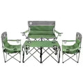 Portable Folding Camping Chair Set (4-Piece) – 1 Sofa, 2 Chairs & Table for Outdoor Family Use