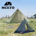 Large Pyramid Camping Tent Set – 3-4 Person, 4-Season Rainproof Tipi Shelter with Awning