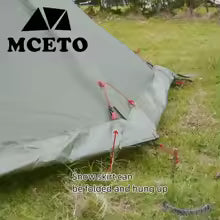 Large Pyramid Camping Tent Set – 3-4 Person, 4-Season Rainproof Tipi Shelter with Awning