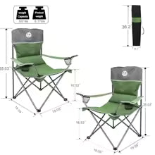 Portable Folding Camping Chair Set (4-Piece) – 1 Sofa, 2 Chairs & Table for Outdoor Family Use